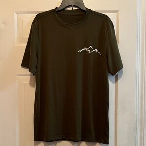 Shein Olive Green Mountain Graphic T-Shirt